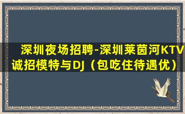 深圳夜场招聘-深圳莱茵河KTV诚招模特与DJ（包吃住待遇优）